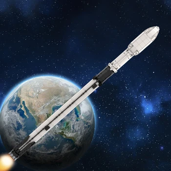 Gobricks MOC Ultimate Priestor X Falcon 9 1:110 Rozsahu Rocket Stavebné Bloky Nastaviť Umelý Satelit Vesmíru Vozidla Tehly Hračky