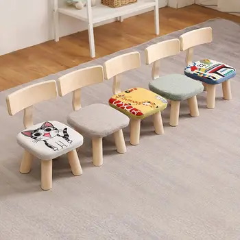 Detské všetky pevné drevené malú stoličku s operadlom, škôlka cartoon malé stoličky, moderné a jednoduché domácnosť dieťa krátke