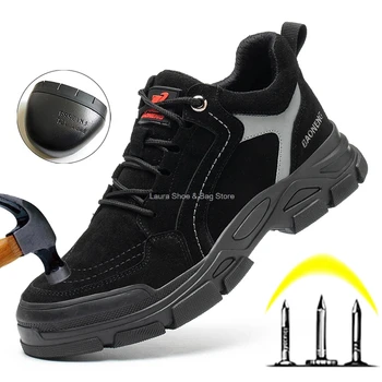 oceľové kaplnka bezpečnostná obuv muži bežné zvárač bezpečnosti práce, topánky kevlar stielkou soft anti-iskra priedušné topánky práce muž safeti