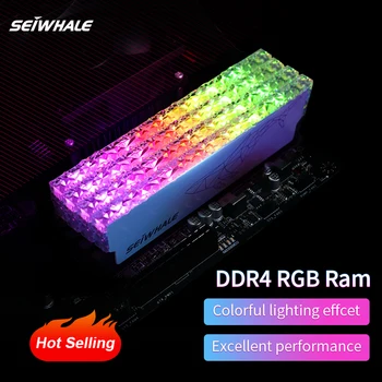 SEIWHALE RGB 16GB (2x8GB) DDR4 3200MHz 32GB (2x16GB) 3600MHz C18 Biela Chladič Ploche Herné Pamäť PC4 XMP2.0 Modul Ram