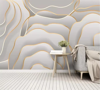 beibehang Vlastné 3D tapeta módne rose jednoduché art 3D plastický gold line moderné Nordic pozadí steny dekoratívne maľby
