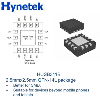 10PCS Hynetek uvádza na trh high-performance USB PD INTERNETU čip HUSB311A HUSB311B mieste
