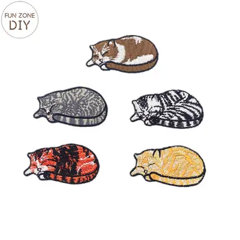FZdiy Kreslených Mačka Oblečenie samolepiace Palicu na Škvrny Žehlička na Vyšívané Patch na Oblečenie Taviteľné Patch Appliques Odznaky