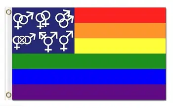 Sexuálne pride homosexuálov a lesbičiek, homosexuálov, bisexuálov pansexual rainbow 3x5ft vlajka