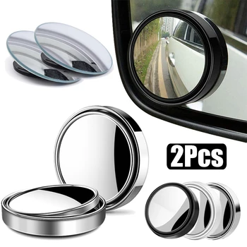 2 ks Kolo Rám Vypuklé Blind Spot Zrkadlo Bezpečnosť Jazdy v Širokom uhle 360 Stupňov Nastaviteľné Jasné Spätné Zrkadlo Auto Príslušenstvo