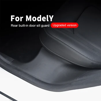 Pre Tesla Model Y Zadné Dvere Parapetné Ochranná Podložka Kryt Stráže Prah Nárazníka Pásy Fit Originálne Auto Anti Kop Podložky ABS Modely