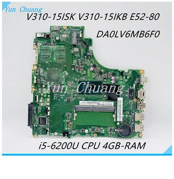 DA0LV6MB6F0 základnej dosky od spoločnosti Lenovo V310-15ISK V310-15IKB V510-15IKB E52-80 notebook doska s I5-6200U CPU 4GB-DDR4 RAM
