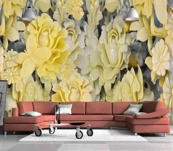 beibehang Vlastné 3d akejkoľvek veľkosti tapety nástenná maľba módne jade sochu pivónia slivkové kvety obývacia izba pozadí steny abstraktných de parede