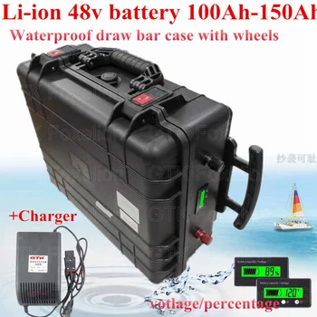48v, Lítium-iónová batéria 48v 100ah 120Ah 130ah 150Ah Batérie pre elektrické vozidlá vozík vysokozdvižný Vozík výkon motora + 10A nabíjačky