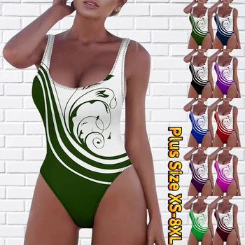 2023 Lete Sexy Nový Dizajn, Tlač Plavky Ženy Módy Tlače Vaňa Vyhovovali Dovolenku BeachwearOne Kus Veľké Veľkosti Plaviek 8XL
