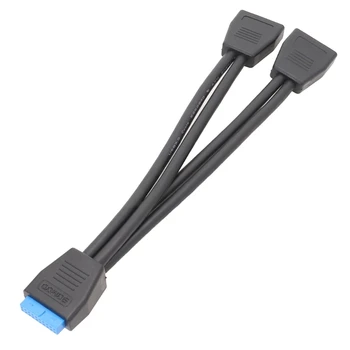 2 Port USB 3.0 Žena na 19/20 Pin Vnútornej Doske Konektor, Adaptér, Kábel pre PC Počítač