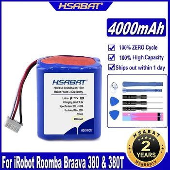 HSABAT Top Kapacita 4000mAh Batéria pre iRobot Roomba Braava 380 & 380T , Mäty 5200 , Mäty 5200c Batérie