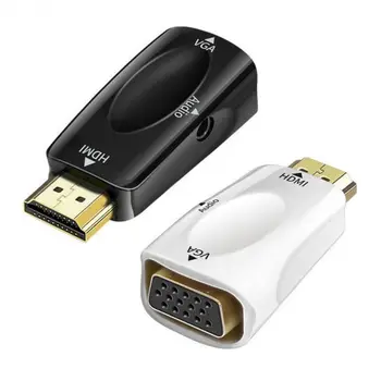 HD-MI-kompatibilné Na VGA Kábel Mužov Famale Converter Adaptér 3,5 Mm Jack Audio HD 1080P Pre PC, Notebook, TV Box Zobraziť Projektor