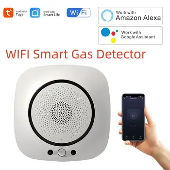 Tuya WIFI Smart Plynu Detektor Bezdrôtový Kuchyňa LPG Zemného Plynu Snímač Úniku Inteligentný Život APLIKÁCIE Ovládanie Práce S Alexa Domovská stránka Google