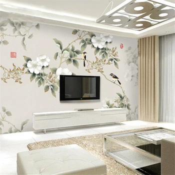 beibehang Veľké prispôsobené TV pozadie tapetu moderný Čínsky vtáčí tapety netkaných tapiet, spálne, obývacia izba nástenná maľba
