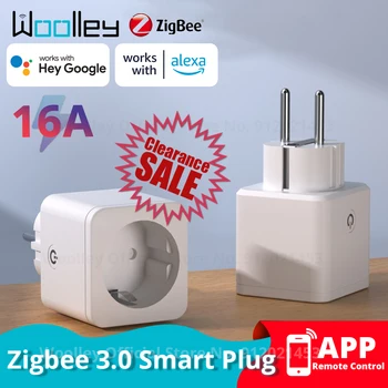 Woolley SA-029 Zigbee Smart Zásuvka 16A EÚ Plug 3840W Smart Home Bezdrôtový Zigbee Prepínač Pracovať s Google Domov Alexa SmartThings