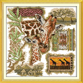 Radosť nedeľu zvierat štýl Africkej žirafy cross stitch vzory jednoduché vyšívanie vzorov pre dom dekorácie
