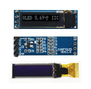 0.69 palcový 14PIN Biela OLED Displej SSD1306 Jednotky IC 96*16 I2C Rozhranie