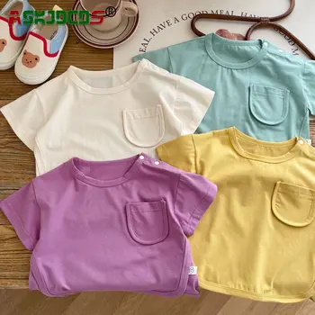 2023 Nové V T-Shirts pre Batoľatá: Detská Deti Chlapcov a GirlsFashionable Farbou Letné Topy Deti Oblečenie 0-3Y