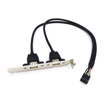 9Pin na Dual USB2.0 Ozvučnice Rozšírenie PCI Kábel Vysokej Rýchlosti, 2x USB 2.0 Zadný Panel Rozšírenie Konzola pre PC Doska