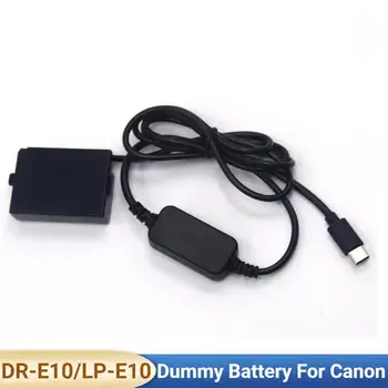 USB Typu C PD Converter Pre jednosmerný (DC) Kábel+DR-E10 LP-E10 Figuríny Batéria Pre Canon EOS 1200D 1300D 1500D X90 X70 X80 X50 T5 T6 T7 Fotoaparát
