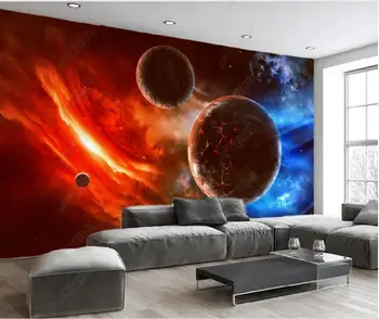 3d foto tapety vlastné nástenné Fantasy Vesmír, Hviezdy Oblohu, Planéty pozadí obývacia izba domova tapety na steny 3d