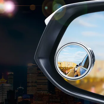 360 Rotačné Stlačte Typ Zozadu Malé Okrúhle Zrkadlo na Vozidle, Veľké Pole Cúvaní Assist Blind Spot Zrkadlo HD Sklo