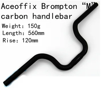 150g Aceoffix Uhlíkových Vlákien Požičovňa Riadítka M Model RP Matný Karbónový MTB Riadítka 500-560mm pre Brompton