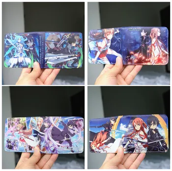 Sword Art Online Kirito Ayano Keiko Yuuki Asuna Skladacia Peňaženka Peňaženka So Zipsom Na Mince Vrecko Vrecko Držiteľa Karty Dievčatá Chlapci Darček