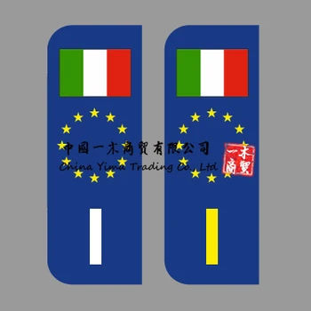 Taliansko s Vlajkou 2 x poznávacia Nálepky Perfektný pre EÚ v Oblasti Dizajnu poznávacia Film Auto alebo s Vlajkou Umývanie Auta Bezpečné som