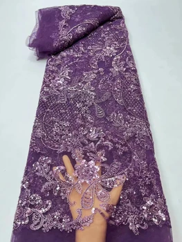Nigérijský strane sequined Oka Textílie, Čipky Afrike 2022 kvalitné luxusné korálkové Tylu čipky na svadbu večerné šaty šitie