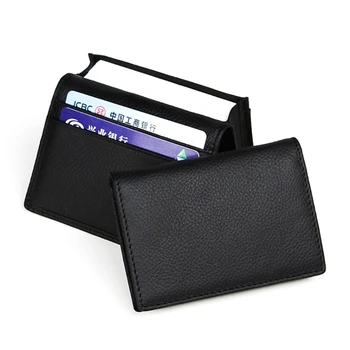 Muži Čierne Kožené Rozšíriteľná Kreditnej Karty ID vizitky Majiteľa Peňaženky Prípade L4ME