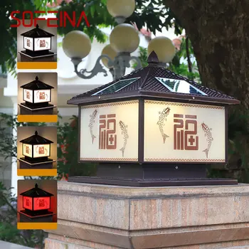 SOFEINA Solárne Post Lampa LED Vonkajšie Čínsky Pilier Svetla Vodeodolné IP65 Pomocou Diaľkového Ovládania pre Domáce Villa Dvore