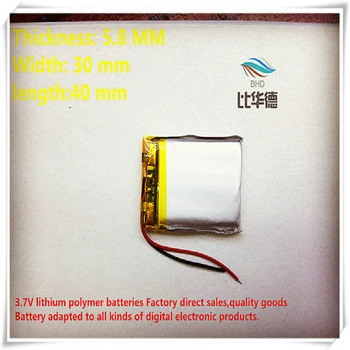 (10pieces/lot) 3,7 V 583040 603040 600mah li-ion polymérová batéria kvalita kvality tovaru