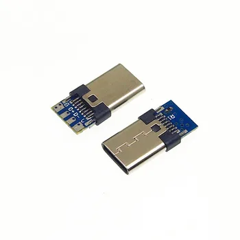 10pcs USB3.1 C Typ mužskej plug 10P s PCB dosky drôt lepenie typ Test mužskej plug