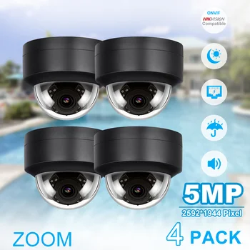 UniLook 5MP POE IP Kamera, 4X Zoom 2.8~12 mm Motorizované Požičiava Dome Bezpečnostné Vonkajšie Video CCTV Kamery, Audio, Mikrofón, IP66 H. 265