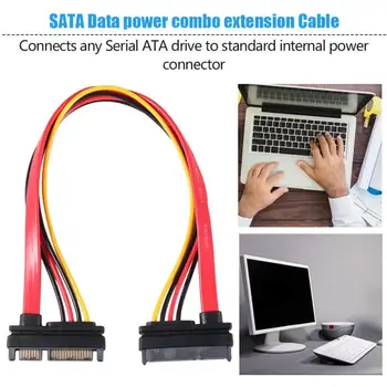 7+15 Pin, Serial SATA Údaje výkon kombinovaný predlžovací Kábel 1pc Sériové Napájací Adaptér Kábel Hot Predaj TA SATA Na HDD Kábel