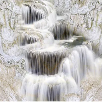 wellyu Vlastné veľké nástenné maľby high - definition tečúcej vody bohatstvo Mramoru krajiny pozadie tapetu