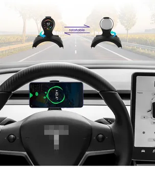 Hlavu Hore LCD Displej Pre Tesla Model 3/Y Zobraziť prejdené Kilometre, Rýchlosť Otvorené Dvere Informatiom Auto, Meter Digitálny LCD Panel Ovládač